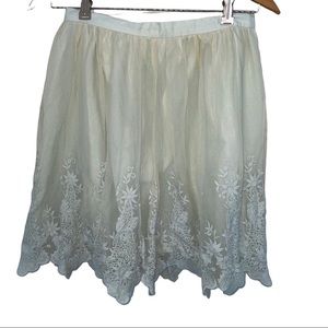 Green Yellow Mesh Lace Embroidered Fairy Princess Skirt Ballet XS Fantasy